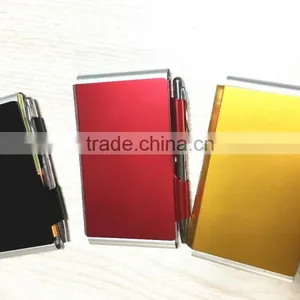 New Aluminum Double-side Notebook With Pen / HOT Sale Aluminum Pocket Notebook thumbnail-4