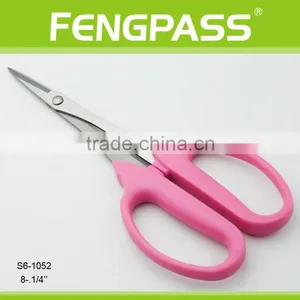 S6-1052 8 Inch Pink PP Handle With Sharpness Stainless Steel Blade Garden Scissor thumbnail-1