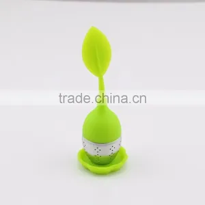 Colorful Leaf Shape Silicone Tea Infuser With Stainless Steel thumbnail-1