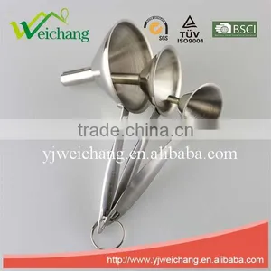 WCTS056 Set of 3 Kitchenware Tool Oil Filling Funnel Stainless Steel Funnel Easy Tools High Quality thumbnail-1