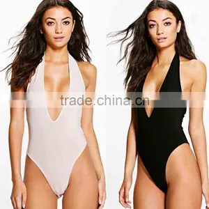 Mature One Piece Swimsuit Jumpsuit Women Extreme High Leg Plunge Sexy One Piece Thong Swimsuit thumbnail-1