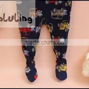 TinaLuLing 100% Cotton Wholesale Baby Winter Footed Pajamas Boys Car Design One Piece Pajamas thumbnail-3