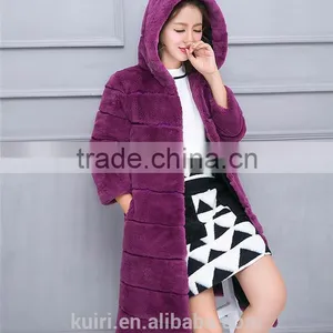 Rex Rabbit Fur Coat With Hood Thick Real Rabbit Fur Coat Winter Jacket for Women Genuine Fur Coat Customize Female Clothing thumbnail-5