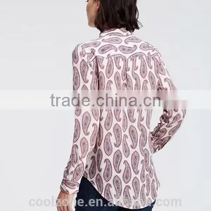 Fashion Elegant Mature Long Sleeve Floral Print Blouse for Middle Aged Women thumbnail-3