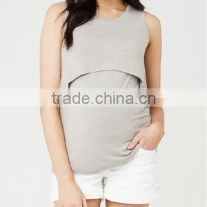 Sleeveless Maternity Clothes Tank Tops Breastfeeding Clothing thumbnail-2