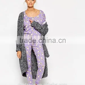 100% Cotton Soft Touch Jersey Pajama Set Women Print Pajama thumbnail-5