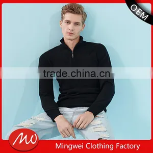 Mans High Quality Zipper Colloar Knitted Pattern Pullover Sweater With Wholesale Price thumbnail-1