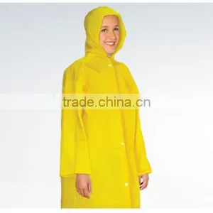 Disposable PVC Plastic Yellow Rain Coat thumbnail-1