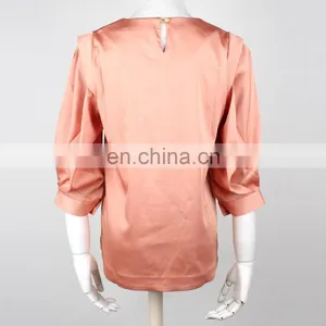 High Quality 3/4 Sleeve Fashion Chiffon Lady Top Designer thumbnail-2