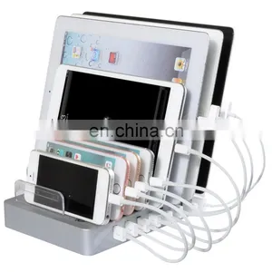 Custom EU US AU UK Plug 8 Ports 96W Multi-Function USB Charging Station Dock Charger With Stand for Mobile Phone Tablet PC thumbnail-1