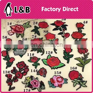2017 Flower Embroidery Patches Colorful Iron on Applique Fashion Images Iron on Patches Flower thumbnail-1