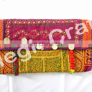 Wholesale Vintage Handmade Coin Purse-Indian Vintage Wedding Purse -Vintage Banjara Gypsy Clutch -Indian Embroidered Clutch Bag thumbnail-6