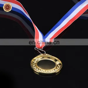 Wr Customized Gifts Wholesale Metal Metal Art Crafts Quality Gold Medal With Ribbon thumbnail-2
