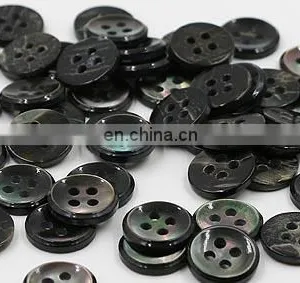 Cheap 10mm 4 Holes Tiny White and Black Natural Shell Buttons for Clothes thumbnail-5