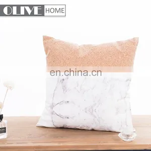 2018 New Item Knife Edge Geometry PU Poly Canvas Applique Cork Sofa Cushions For Sale thumbnail-2