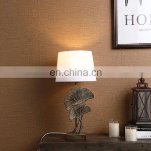 Factory Cheap Wholesale Light Fixtures Vintage Leaf Shape Bedroom Desk Lamp for Hotel Home thumbnail-1