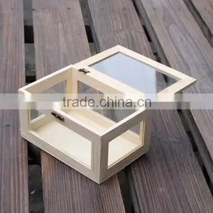 Custom Glass and Hinged Lid Pine Wood Storage Boxes Quality Choice thumbnail-1