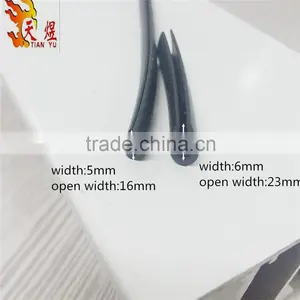 Soft Black u Shape Plastic Edge Trim Strip Cover the Glass and Laminated Board thumbnail-1