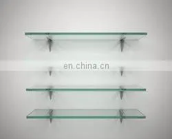 Flat Polished Edge Tempered Wall Mounted Bathroom Glass Shelf thumbnail-3