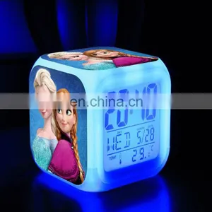 Dice Shape Small Square Cube Glowing LED 7 Colors Changing Home Desk Digital Alarm Clock thumbnail-4