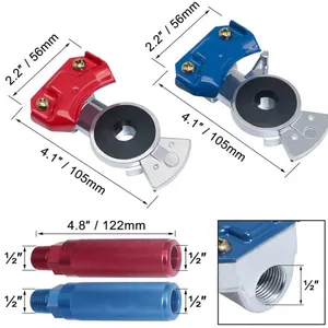Service Emergency Glad Hand, Anodized Aluminum Extension Handle, Grips and Seals for Semi Truck Trailer Tractor RV, Air Brake Coupling Handshake, Gladhand Connector thumbnail-2
