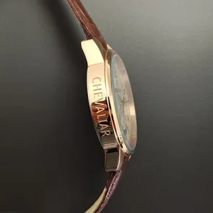 Stainless Steel Case Gents Watches Genuine Leather Man Fashion Quartz Watch thumbnail-4