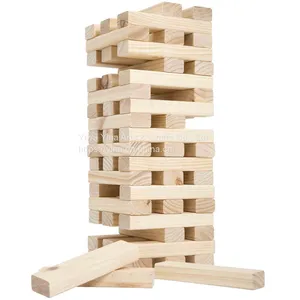 54 Pcs Custom Wooden Number Blocks Tumble Tower Domino Stacking Building Blocks Game Educational Toys for Kids thumbnail-5