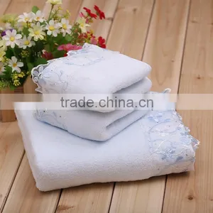 China Manufactory Cotton Fabric Wholesale Lace Terry Fabric 34*76cm / 70*140cm Towel Set thumbnail-4