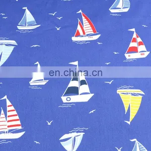 Cartoon Navy Sailing Series 100 Cotton Fabric Anchor Striped Calico Baby 100% Cotton Fabric thumbnail-3