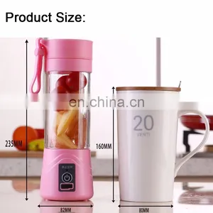 Fruit Juicer Popular USB Blender Juicer Mini Electric Portable Rechargeable Travel High Quality 380ml 6 Blades thumbnail-5