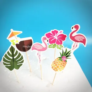 Green Leaf Cake Topper Tropical Style Cake Decoration Tools Wedding Birthday Party Supplies thumbnail-2