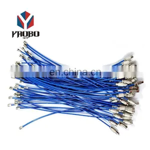 Profession Wire Drawing Stainless Ring Screw Lock Cable Steel Wire Rope Colorful Key Rings thumbnail-1