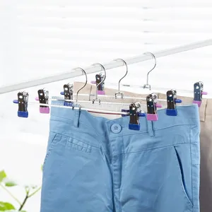 Hot Sale Steel Wire Pants Hanger With Clips thumbnail-5