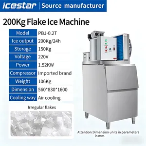 200kg Small Flake Ice Machine for Convenience Store, Catering and Seafood Stall thumbnail-2
