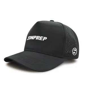 Custom Waterproof Laser Cut Baseball Cap Perforated Performance Golf Hat Breathable Quick Dry Sports Caps for Outdoor Running thumbnail-3