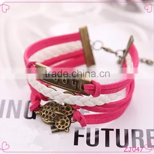 China High Quality Jewelry Vintage Owl Hope Braided Bracelet in 4 Pcs Quality Choice thumbnail-1