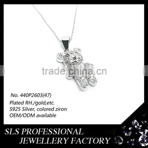 Kids Jewelry Pendant Silver Jewelry Bear Pendant for Children Gift's CZ Micro Cremation Jewelry Pendant thumbnail-2