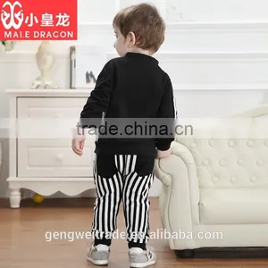 Latest Arrival Factory Supply 2015 Baby Boys Clothes Set Gentleman Boy Stripe Two Piece Outfits thumbnail-2