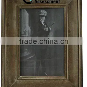Large Antique Wood Carved Hanging Mirror Framed thumbnail-1