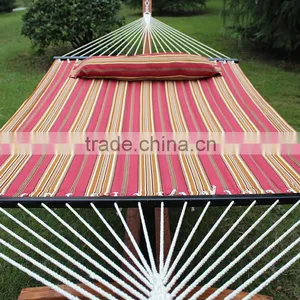 Hammock-Quilted-Fabric-W-Pillow-Double-Size-Spreader-Bar-Heavy-Duty-Stylish-Red thumbnail-2