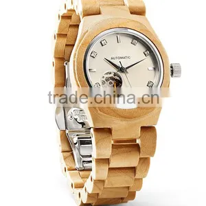 2016 New Womens Wooden Watches Partial Skeleton Watch thumbnail-2