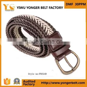 2015 Durable Fashion Men Braided Elastic Woven Leather Buckle thumbnail-3