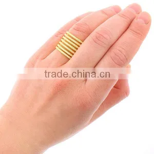 Gold Over Silver Fancy Cubic Zirconia Micro Pave 7-row Long Finger Ring thumbnail-2