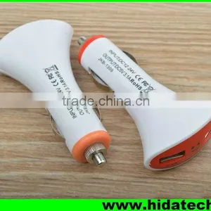 Christmas Promotional Dual Usb Electric Car Charger Adapter for Iphone in Fanshaped With Smile Face thumbnail-1