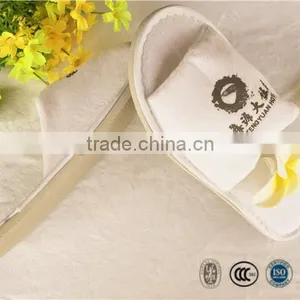 New Design Open Toe Poly Velour Slipper With Offset Printing Logo thumbnail-4