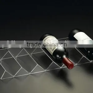 Home Design Clear Acrylic Decoration Waving White/Red Wine Bottle Display Rack Beverage Storage Houseware Acryl Plastic Holder thumbnail-3
