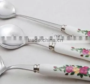 Attractive Stainless Steel Flatware Spoon of Ceramic Handle thumbnail-1