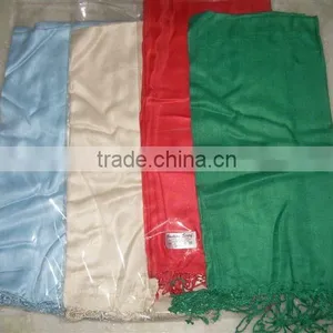 100% VISCOSE SOLID COLOR PASHMINA SHAWLS thumbnail-3