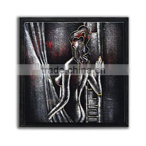 Wood Sign Vintage Technology Gift Items Abstract Nude Art Painting thumbnail-1