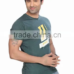 Man's T-Shirt With Glossy LA Print And Roll Sleeve Bangladesh Factory thumbnail-2